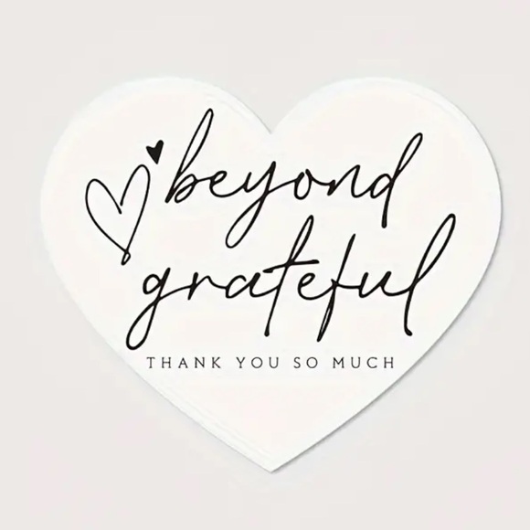 Other - LAST ONE 50 Heart Shaped “Beyond Grateful” Thank You Cards NEW